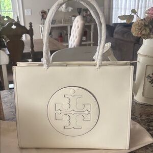 Tory Burch White Tote Bag